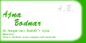 ajna bodnar business card